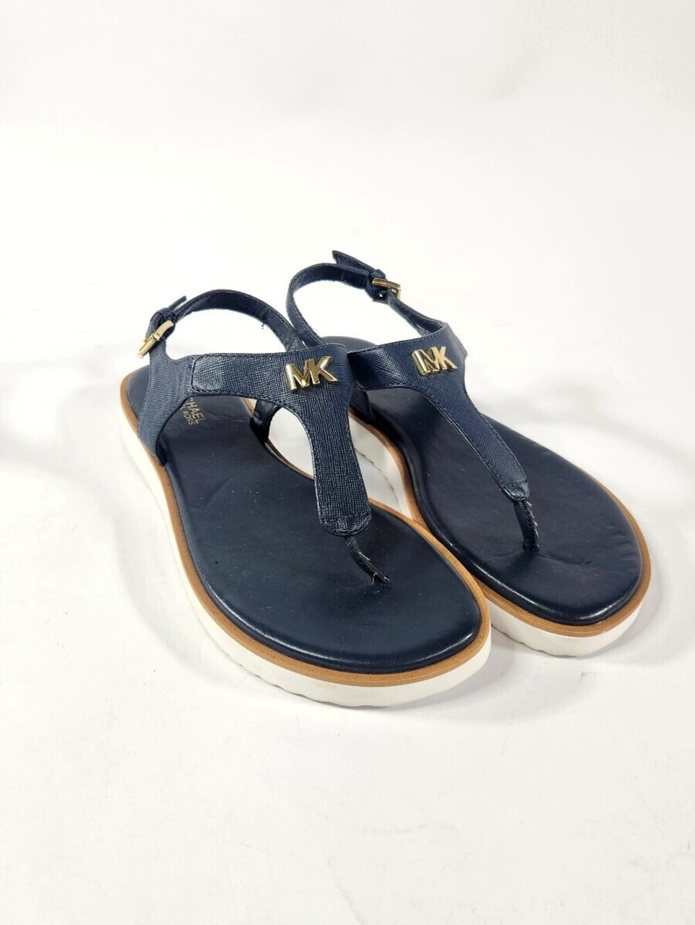 Michael Kors Navy Blue Leather Thong Sandals 7M